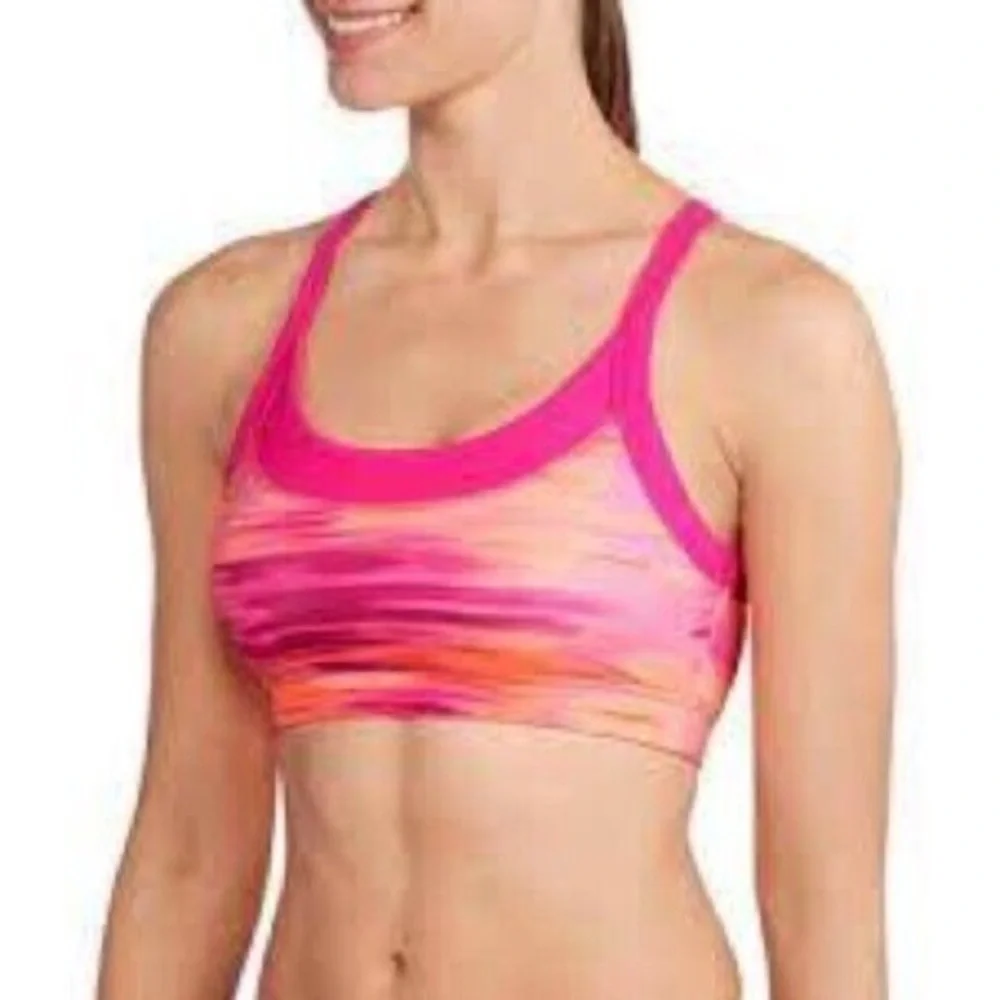 3/$25 🍄 Avia Pink Orange Active Racerback Sports Bra Style Estilo Large